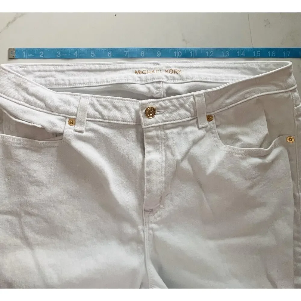Michael Kors white Pants Cotton With Elastane Size 12 Resort Summer Classic